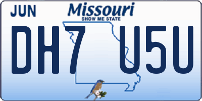 MO license plate DH7U5U