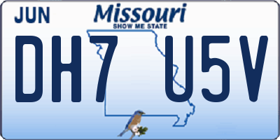 MO license plate DH7U5V
