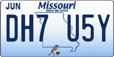 MO license plate DH7U5Y