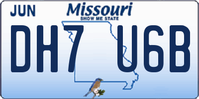 MO license plate DH7U6B