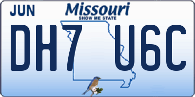 MO license plate DH7U6C