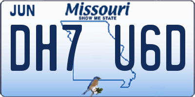 MO license plate DH7U6D