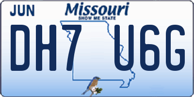 MO license plate DH7U6G