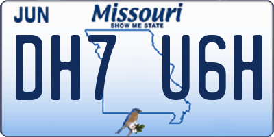 MO license plate DH7U6H