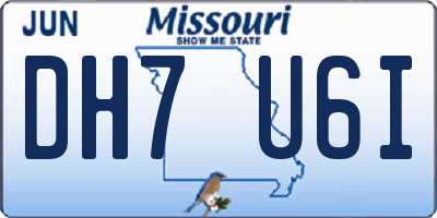 MO license plate DH7U6I