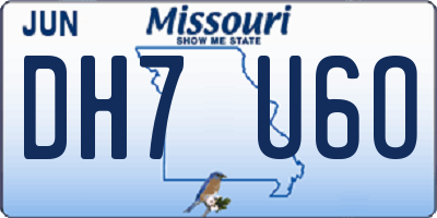 MO license plate DH7U6O