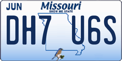 MO license plate DH7U6S