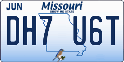 MO license plate DH7U6T
