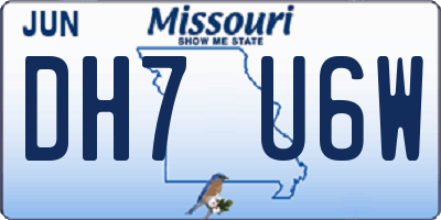 MO license plate DH7U6W