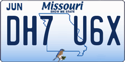 MO license plate DH7U6X