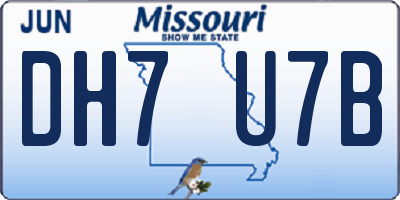 MO license plate DH7U7B