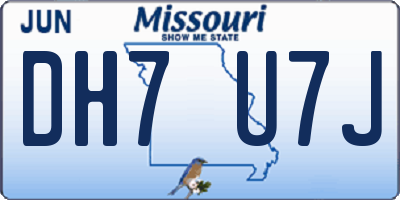 MO license plate DH7U7J