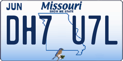 MO license plate DH7U7L