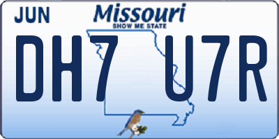 MO license plate DH7U7R