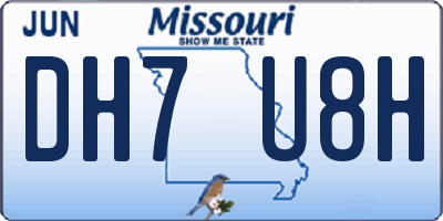 MO license plate DH7U8H