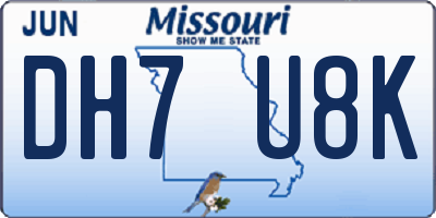MO license plate DH7U8K