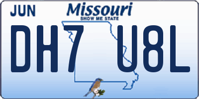 MO license plate DH7U8L