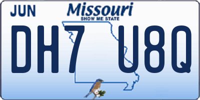 MO license plate DH7U8Q