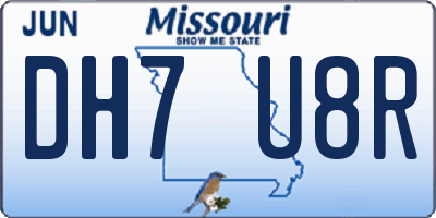MO license plate DH7U8R