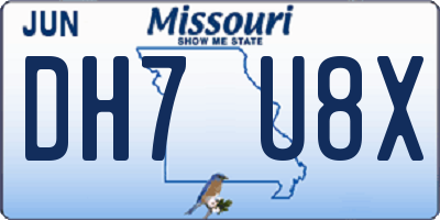 MO license plate DH7U8X
