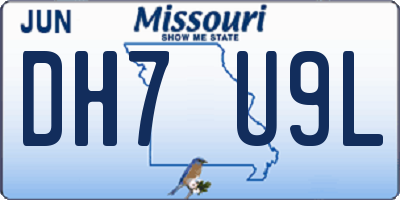MO license plate DH7U9L