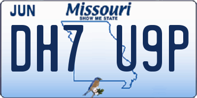 MO license plate DH7U9P