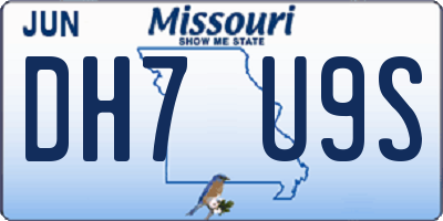 MO license plate DH7U9S