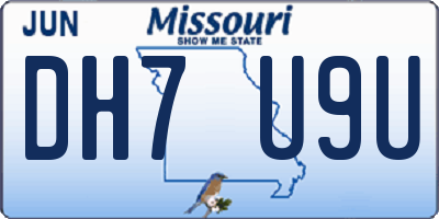 MO license plate DH7U9U