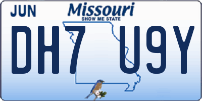 MO license plate DH7U9Y