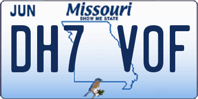 MO license plate DH7V0F