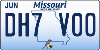 MO license plate DH7V0O