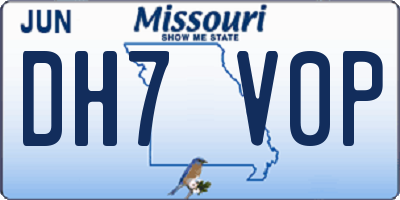 MO license plate DH7V0P