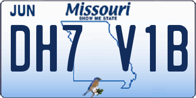 MO license plate DH7V1B