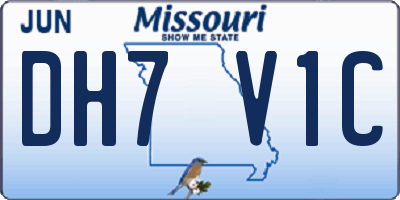 MO license plate DH7V1C