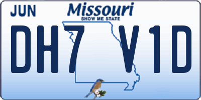 MO license plate DH7V1D