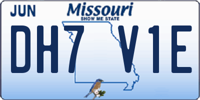 MO license plate DH7V1E