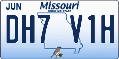 MO license plate DH7V1H
