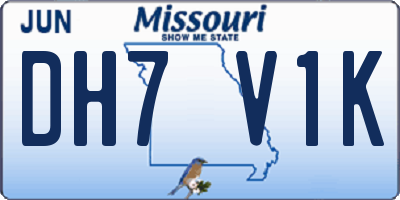 MO license plate DH7V1K