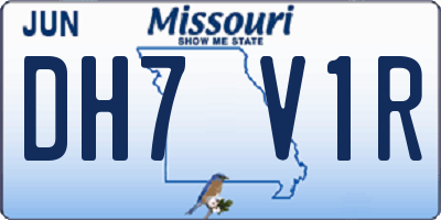 MO license plate DH7V1R