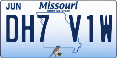 MO license plate DH7V1W