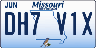 MO license plate DH7V1X