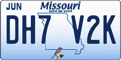 MO license plate DH7V2K