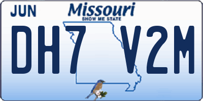 MO license plate DH7V2M