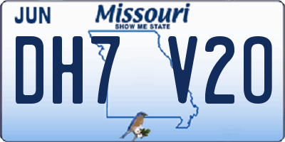 MO license plate DH7V2O