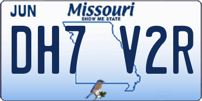 MO license plate DH7V2R
