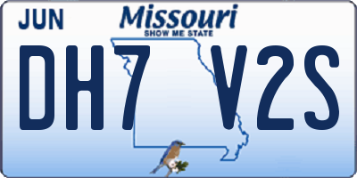 MO license plate DH7V2S