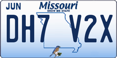 MO license plate DH7V2X