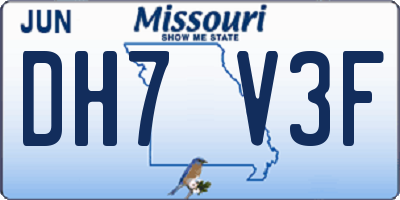 MO license plate DH7V3F