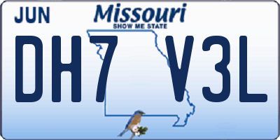 MO license plate DH7V3L