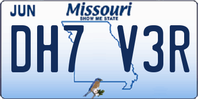 MO license plate DH7V3R